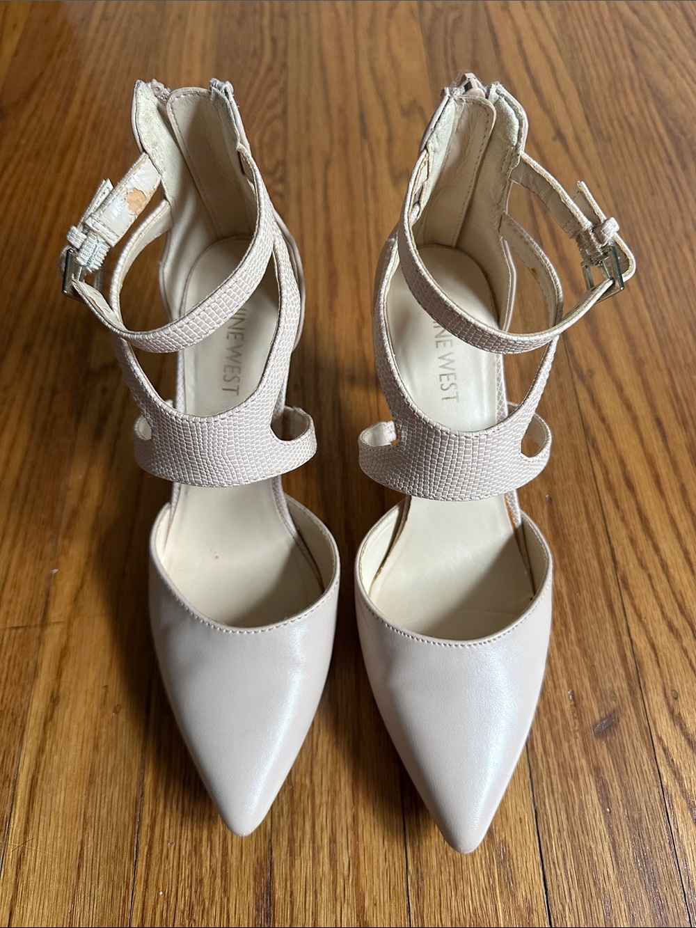 Nine West Blush Pointed-Toe Ankle-Strap Heels